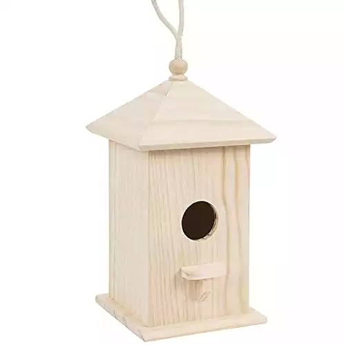 Acronde Wooden Birdhouse Creative Wooden Hanging Bird House for Small Bird DIY Birdcage Making or Decoration